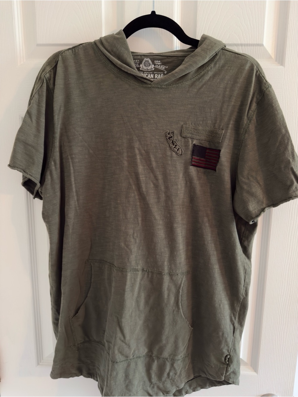 American Rag Olive Short-Sleeve Hooded Pocket Tee | Works as mini dress!!